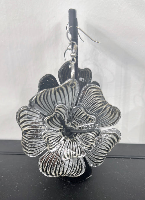 Plumeria Flower Earrings Made from Recycled Plastic Bottles