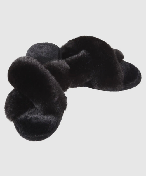 Memoi Beverly Fur Open Toe
Plush Slipper