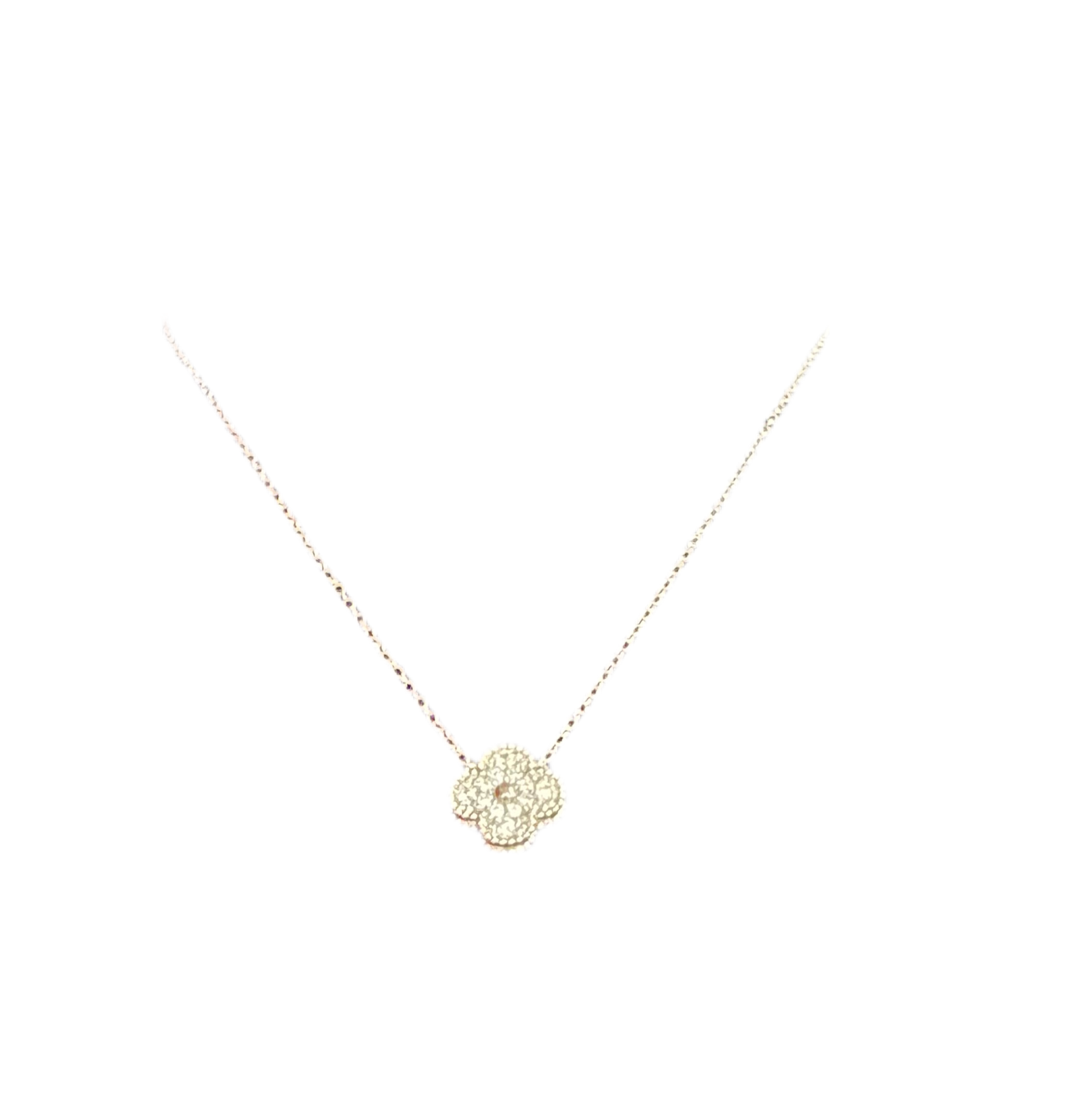 Crystal Clover Single Short Necklace