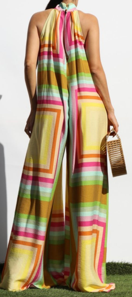 Retro Print Jumpsuit