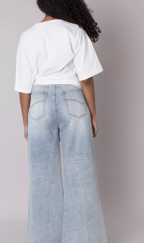 Starburst Pearl Wide-Leg Jeans