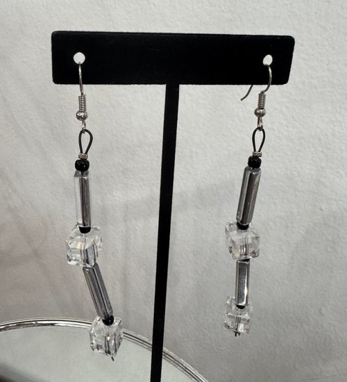 Crystal Cubics and Tubes Earrings