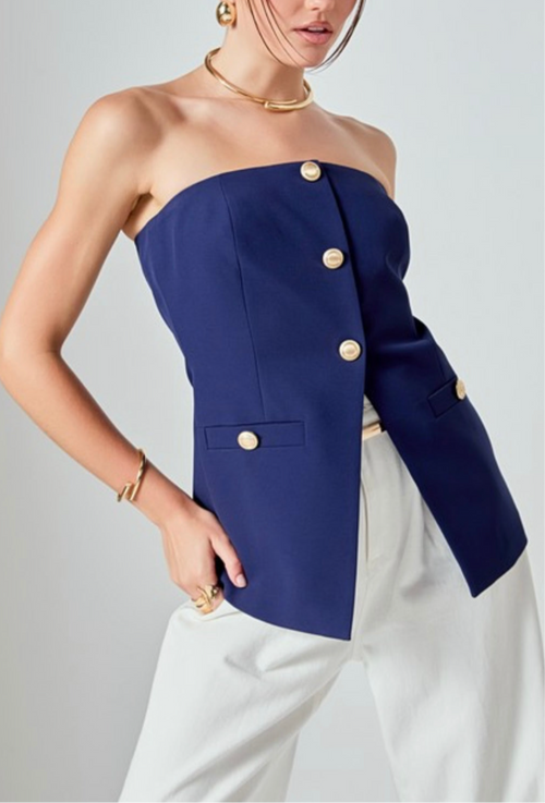 Boss-like Strapless Suit Long Top