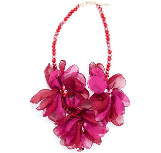 Flower and Bead Necklace