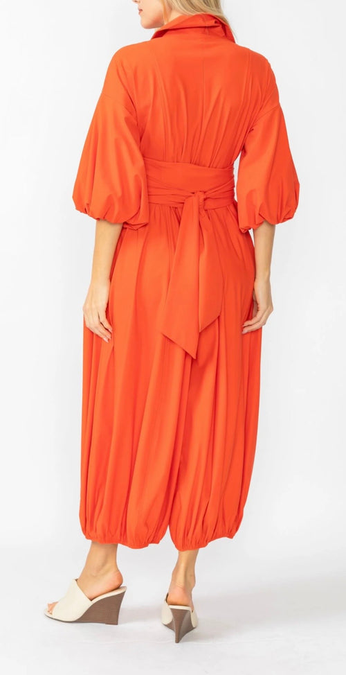 Blouson Sleeve Wide-Leg Jumpsuit