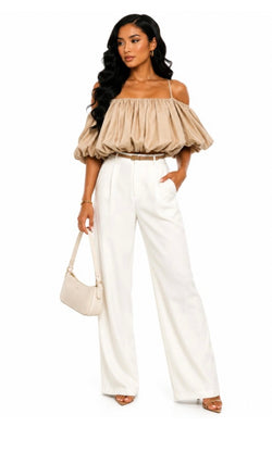 Puff Sleeve Crop Top