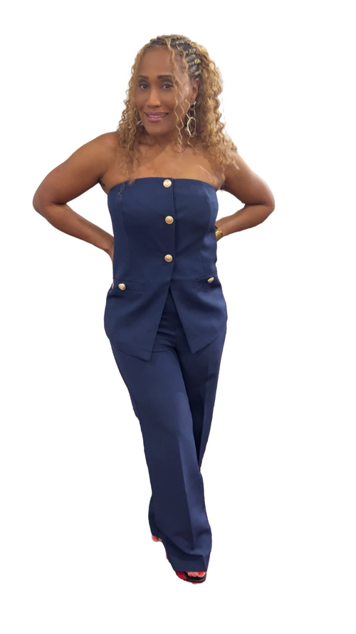 Boss-like Strapless Suit Long Top