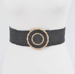 Faux Straw Elastic Belt