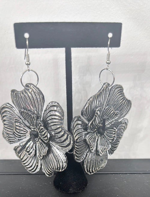 Plumeria Flower Earrings Made from Recycled Plastic Bottles