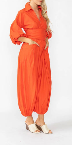 Blouson Sleeve Wide-Leg Jumpsuit