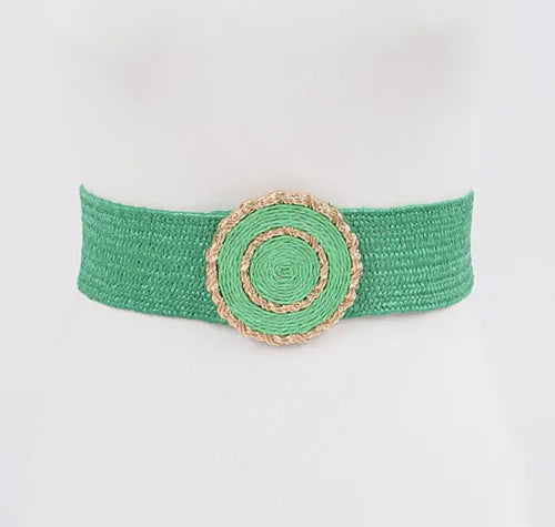 Faux Straw Elastic Belt