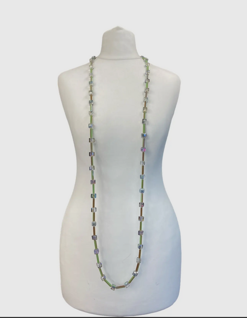 Vintage Crystal Cubics and
Tubes Necklace