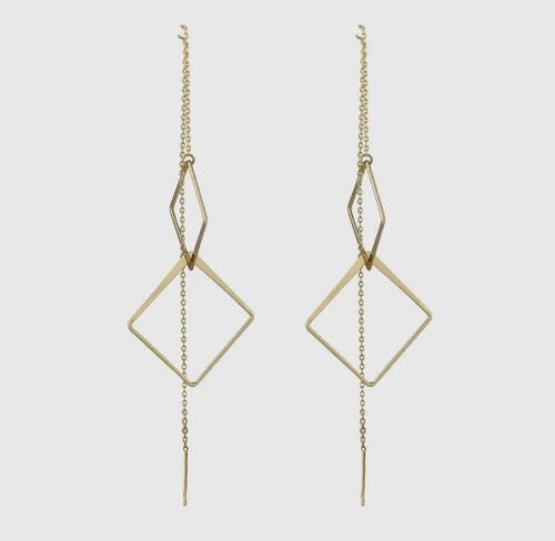 Double Square Drop Earrings