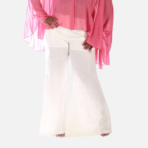 Wide pure linen pants