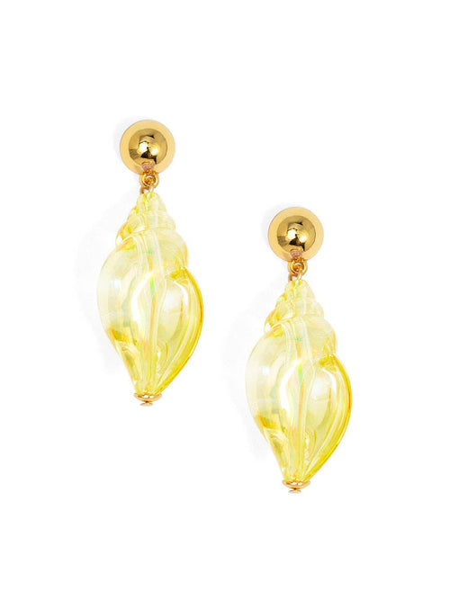 Iridescent Seashell Drop Earring: YLW