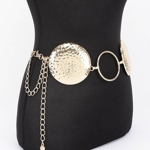 Hammered Disc Linked Chain Belt: SL