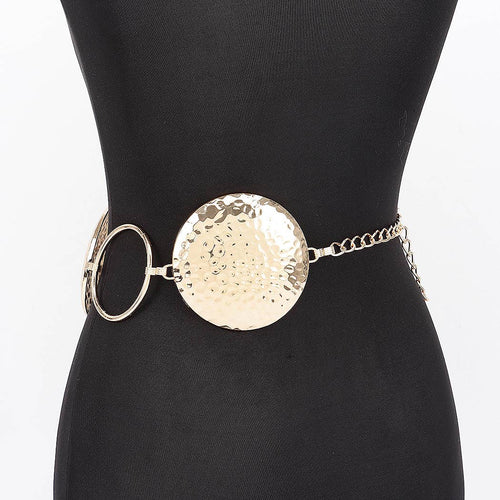 Hammered Disc Linked Chain Belt: SL