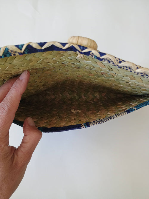 Raffia Wristlet: Blue