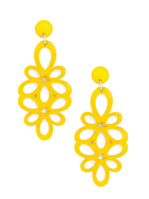 Blooming Flower Drop Earring (yellow)