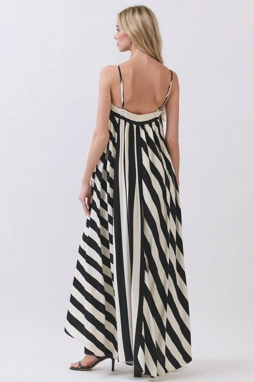 Vertical Stripe Maxi Dress: