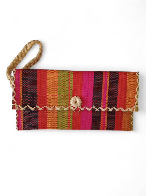 Raffia Wristlet: Pink