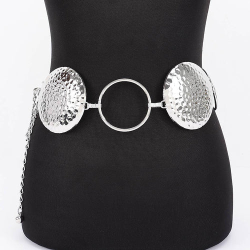 Hammered Disc Linked Chain Belt: SL