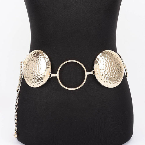 Hammered Disc Linked Chain Belt: SL