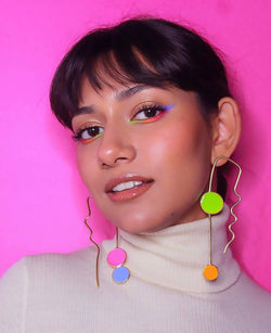 Colorful statement earrings: Razzles: Brass