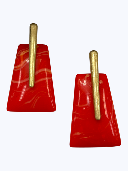Acrylic Trapezoid Drop Earrings