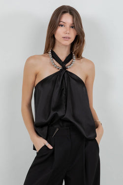 Beaded Halter (Black)