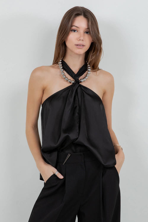Beaded Halter (Black)