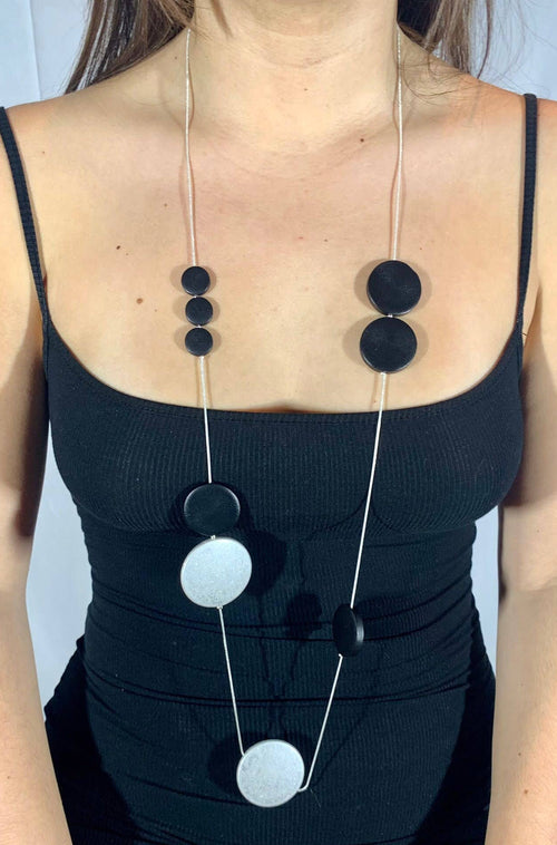 Bora Bora Necklace/BLK & Silver