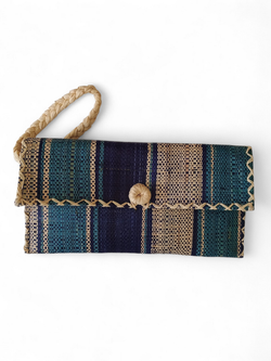 Raffia Wristlet: Blue