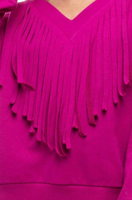 Deep v-neck fringe top